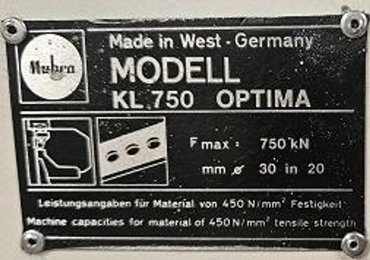 Gebraucht Lochstanze Mubea KL 750
