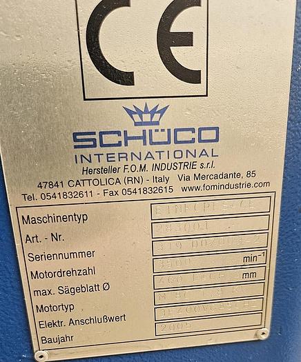 Gebraucht Schüco Einkopfsäge