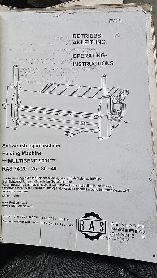 Gebraucht Schwenkbiegemaschine RAS 74.30
