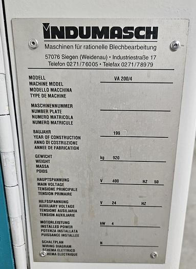 Gebraucht Hydraulische Ausklinkmaschine Indumasch VA 200-4