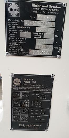 Gebraucht Mubea KBLH 700