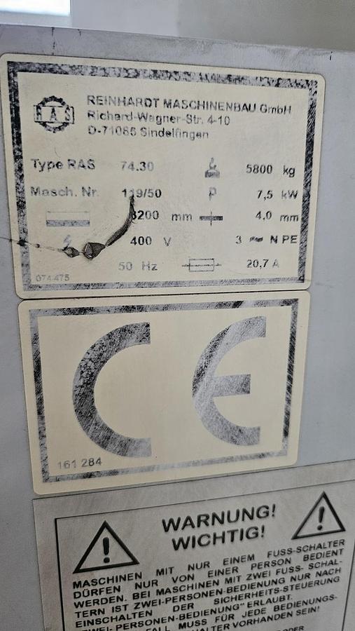 Gebraucht Schwenkbiegemaschine RAS 74.30