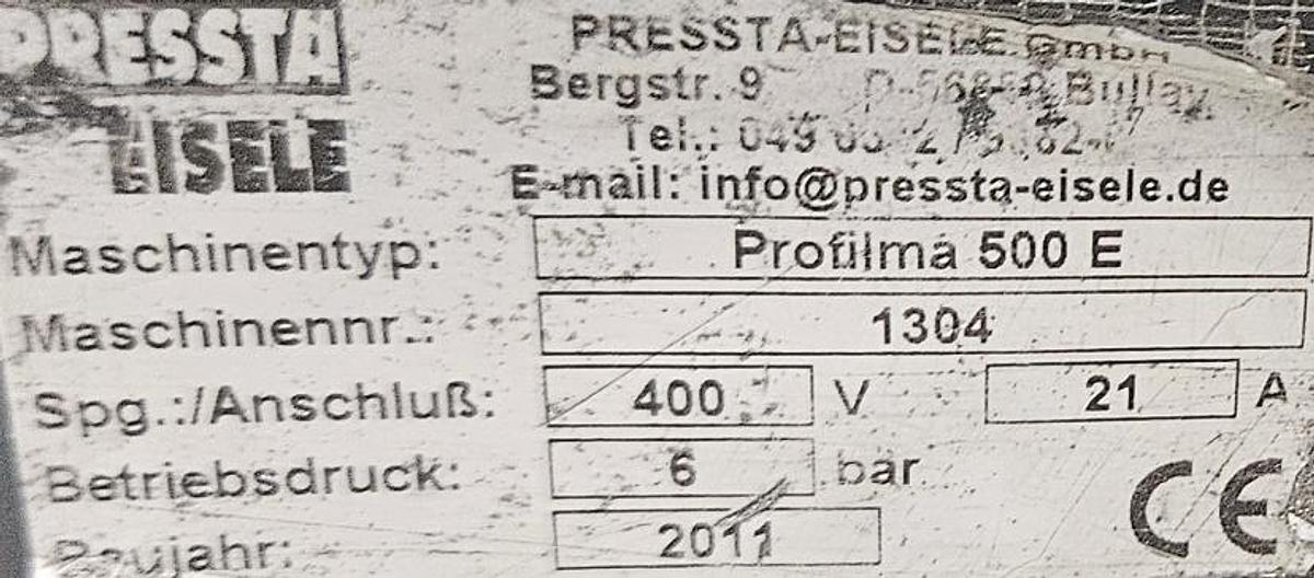 Gebraucht Aluminiumsägeautomat Pressta Eisele Profilma 500 E