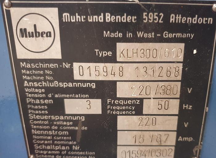 Gebraucht Hydraulische Lochstanze Mubea KLH 300-610