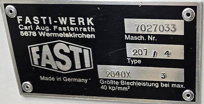 Gebraucht Schwenkbiegemaschine Fasti 207-20-3