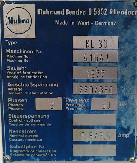 Gebraucht Lochstanze Mubea KL 30