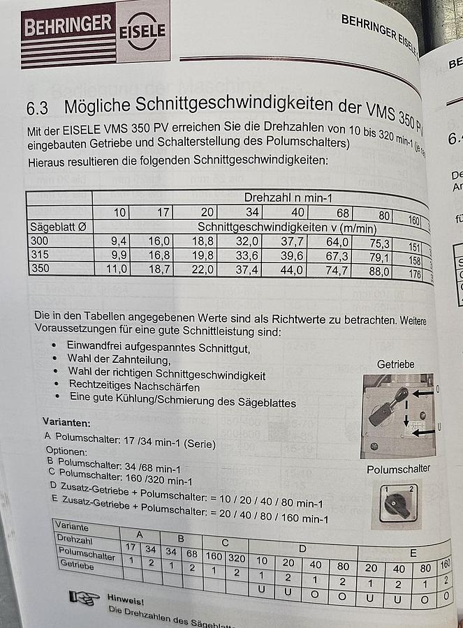Gebraucht Kreissäge Behringer VMS 350 PV mit auto. Positionierung