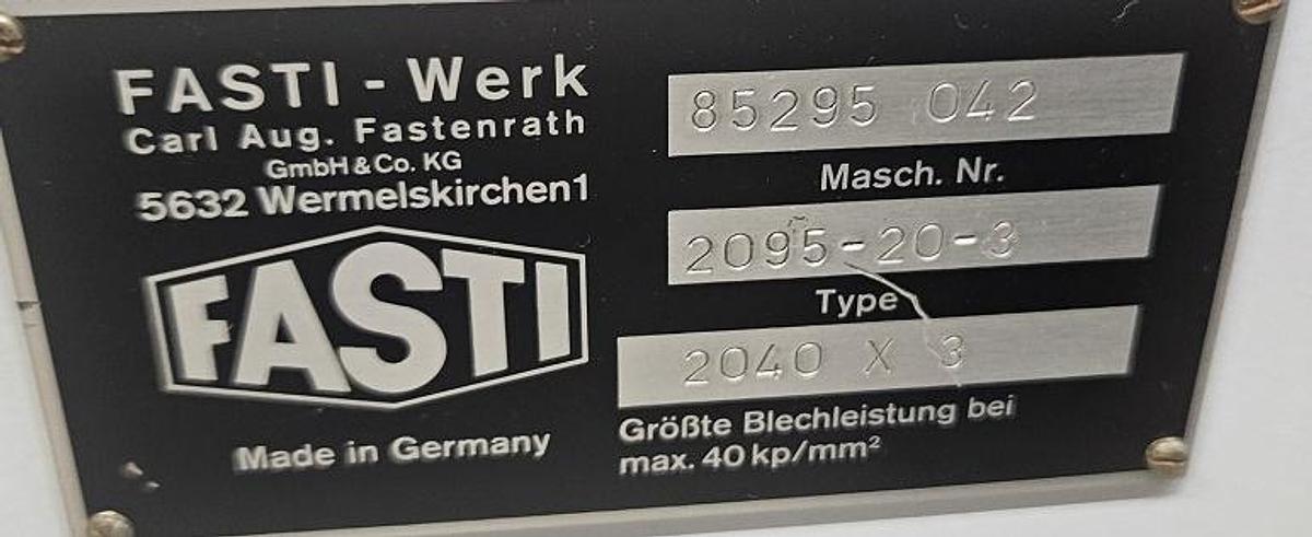 Gebraucht Schwenkbiegemaschine Fasti 2095-20-3