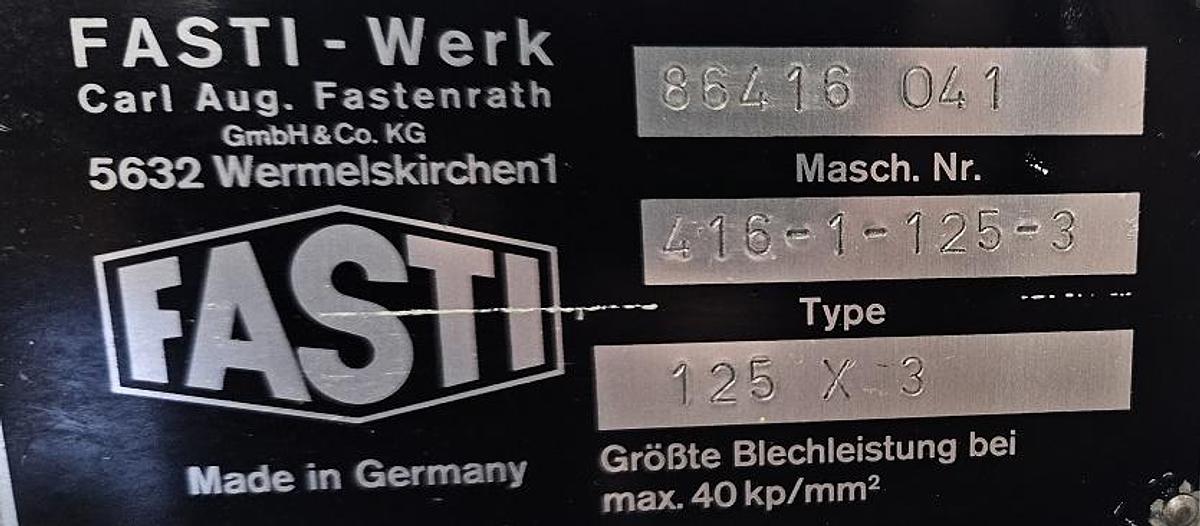 Gebraucht Sickenmaschine Fasti 416-1-125-3