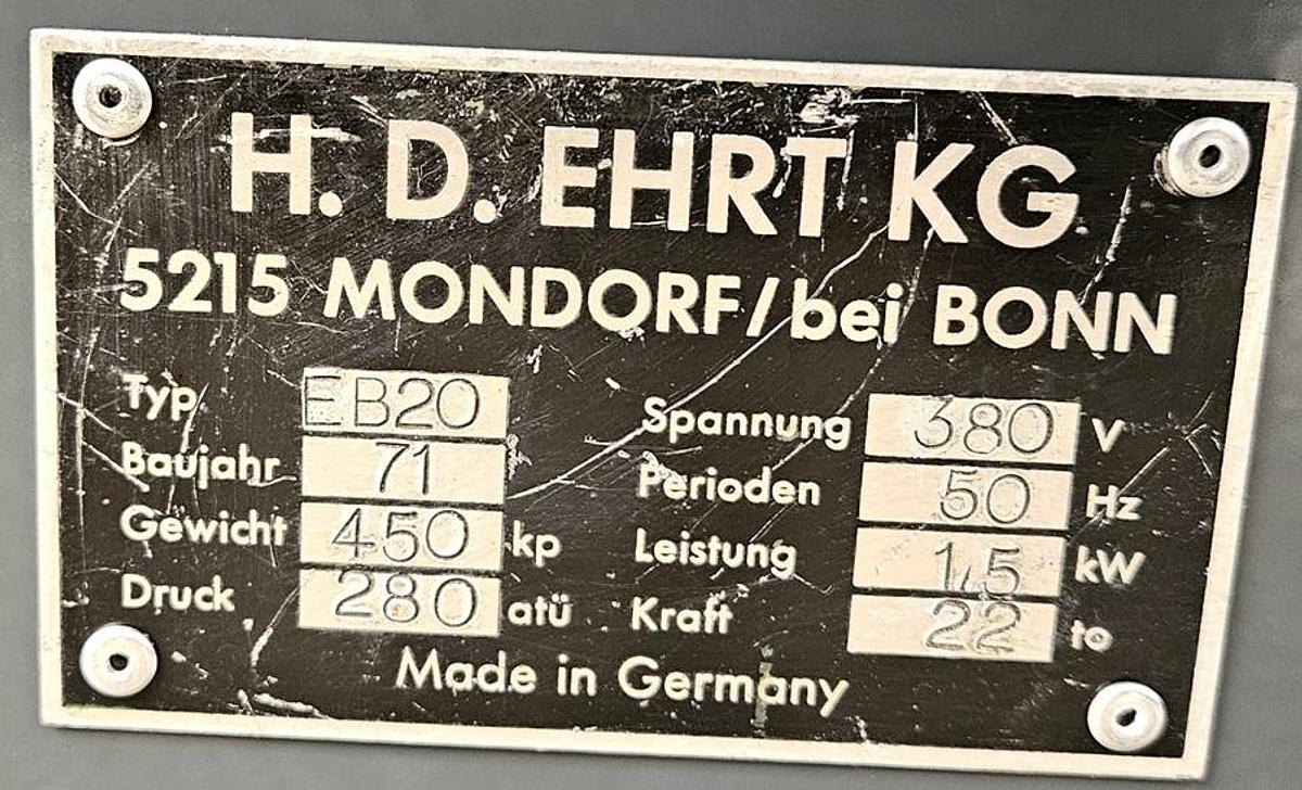 Gebraucht Horizontalbiegemaschine Ehrt EB 20