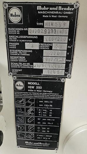 Gebraucht Profilstahlschere Mubea HIW 550