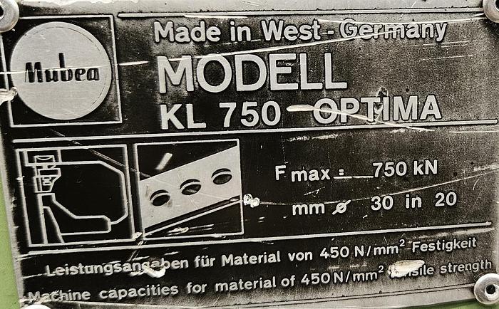 Gebraucht Lochstanze Mubea KL 750