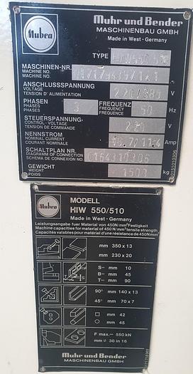 Gebraucht Hydraulische Profilstahlschere Mubea HIW 550-510