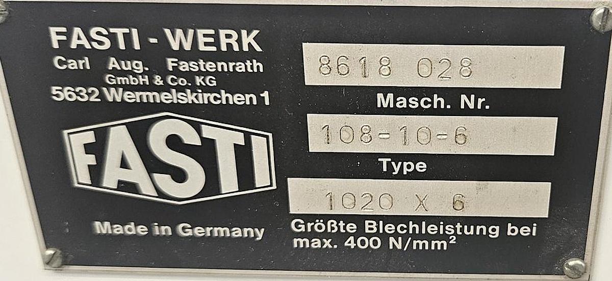 Gebraucht Rundbiegemaschine Fasti 108-10-6