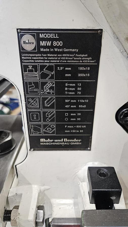 Gebraucht Profilstahlschere Mubea MIW 800