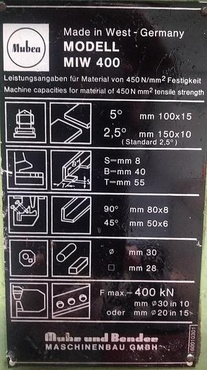 Gebraucht Profilstahlschere Mubea MIW 400