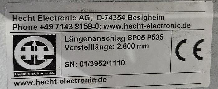 Gebraucht Längenanschlag Hecht Positiomat 535 mit Glasleistenmeßschieber