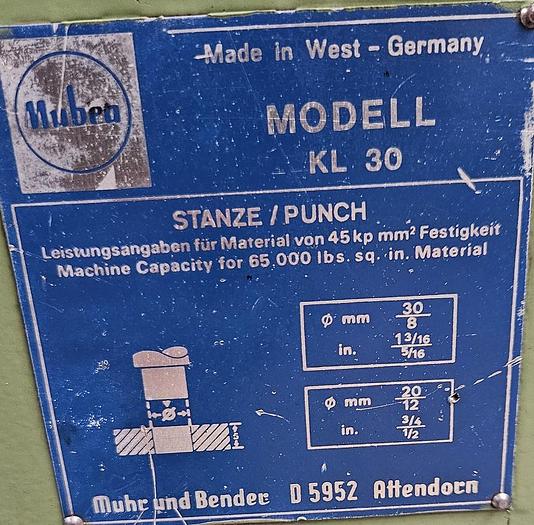 Gebraucht Lochstanze Mubea KL 30