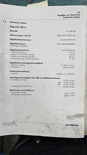 Gebraucht Kreissäge Kaltenbach KKS 400 mit Positioniereinheit