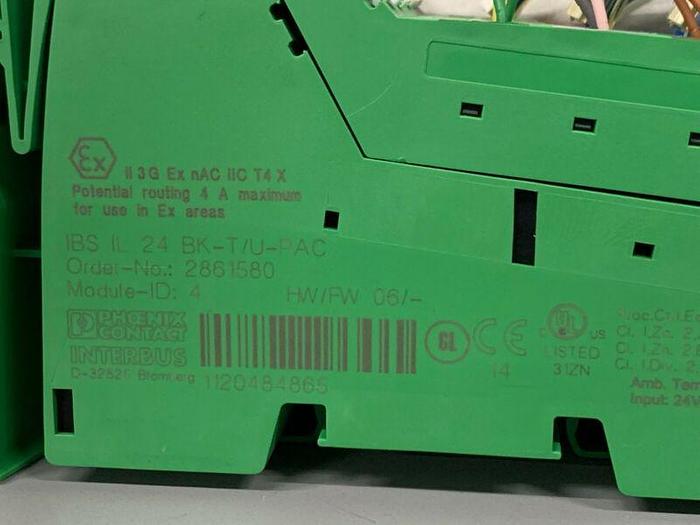 Used Phoenix Contact Terminal Block w/ IBS IL 21 BK-T/U-PAC on Rails