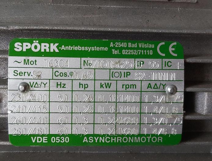 Gebraucht Winkelgetriebemotor, RMI40-N0.18/4-63B14, 17,5 U/Min., Spörk, gebraucht-Top