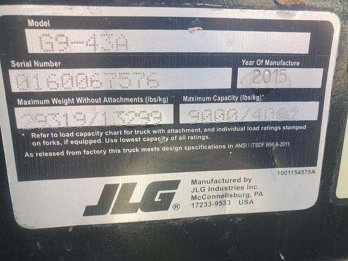 Used 2015 JLG G9-43A