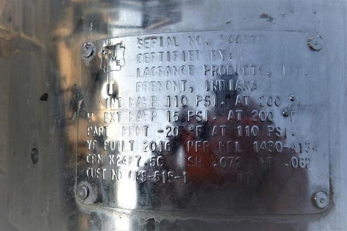 Used Tank, 15 Gallon, S/st, 110 PSI, 14" X 26.5", Binks (9) #S744049