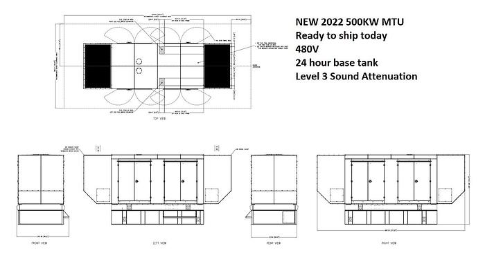 New MTU 500 kW Diesel Standby Generator Set