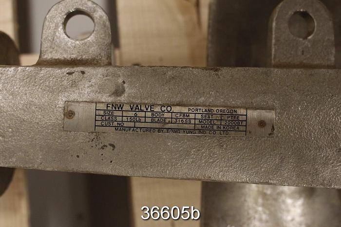 Used FNW 6" Air Operated Knife Gate Valve #36605