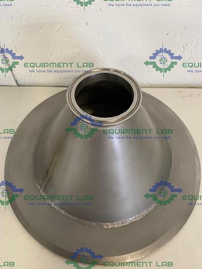 Used Stainless Steel Sanitary Reducer 12" OD to 2 1/2" Sanitary Fitting 5 1/2" Height