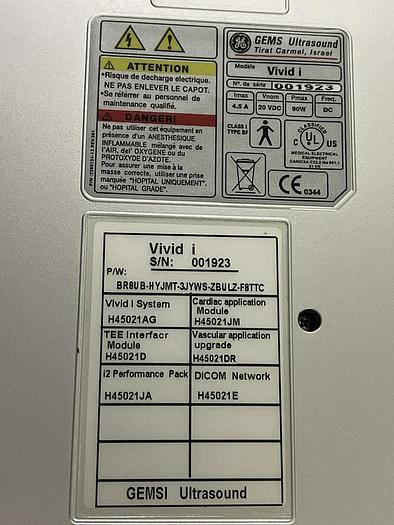 Used GE Vivid i Ultraschallgerät mit 2x Sonden Software Version 2.1.16 auf GE Vivid i Trolley
