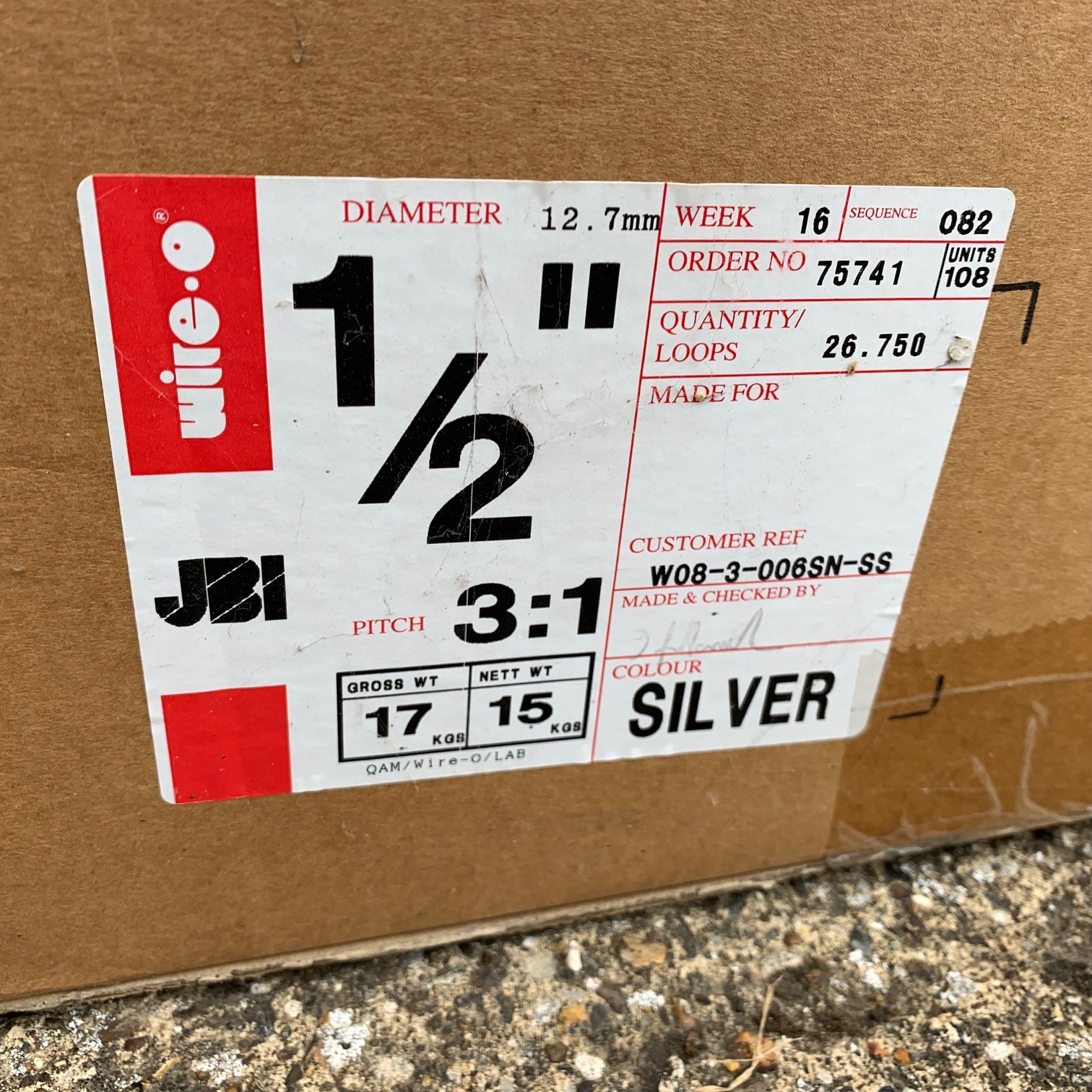 James Burn No.8 1/2" (12.7mm) 3:1 Silver Wire Binding Spool Reel