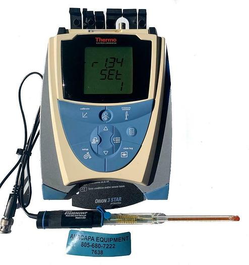 Used Thermo Scientific Orion 3 Star pH Benchtop Meter W/Orion 8103BNUWP Probe (7638)W