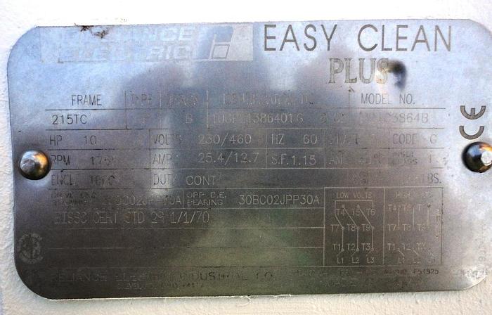 Used Pump, Centrif., 10 HP, 316 S/st, Tri Clover, C218MD21TI, 3" #S740229