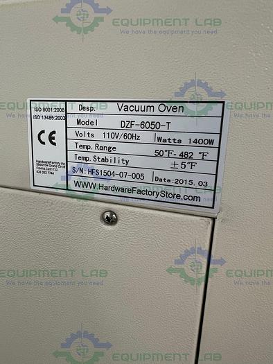Used Hardware Factory Store HFS DZF-6050-T Vacuum Oven 1.9 Cu Ft, 482°F