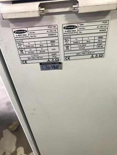 Used FRONIUS 21" X 60" X 150 KG SERVO DRIVEN CYLINDERICAL PIECE PART WELDING CELL