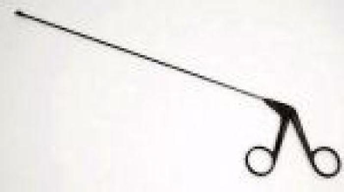 Used Forceps Biopsy Micro Cutting Cup Shaped Curved Right Black Finish 220mm AESCULAP LN23524F