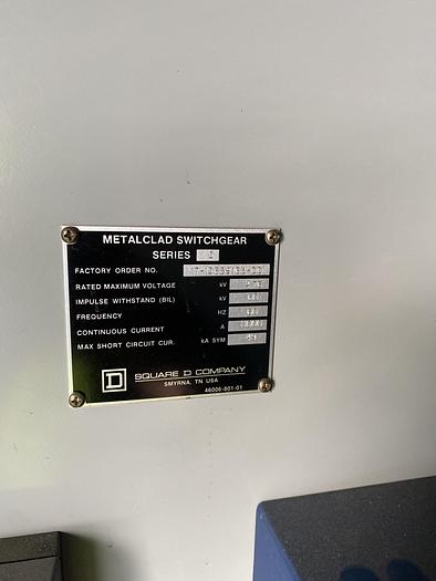 Used METALCLAD SWITCHGEAR SERIES 5 SQAURE D OUTDOOR ELECTRICAL