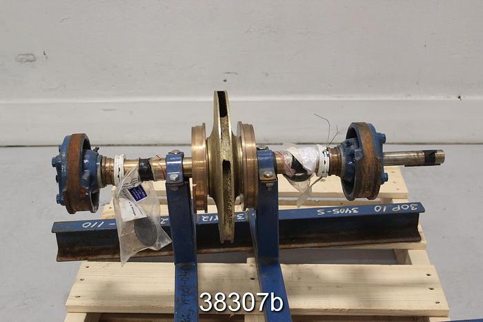 Used Goulds 3405S 3x4x12 Pump Rotating Assembly, 5 Vane 10 " Diameter Bronze Impeller #38307