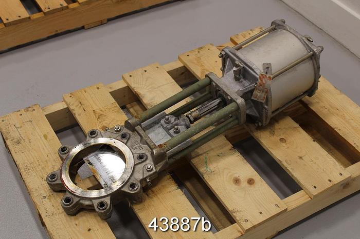 Used Wey Valve 6" Air Operated Knife Gate Valve, CF8M Body #43887