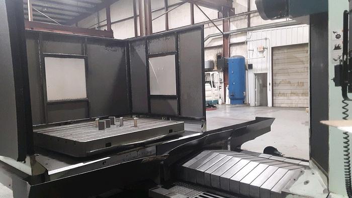 Used 2008 Kuraki Table Type Boring Mill, KBT 11DX, Table 47" X 55", X-66", Y-49, Z-25.5", 40 ATC, 50 Taper. Fanuc 16M