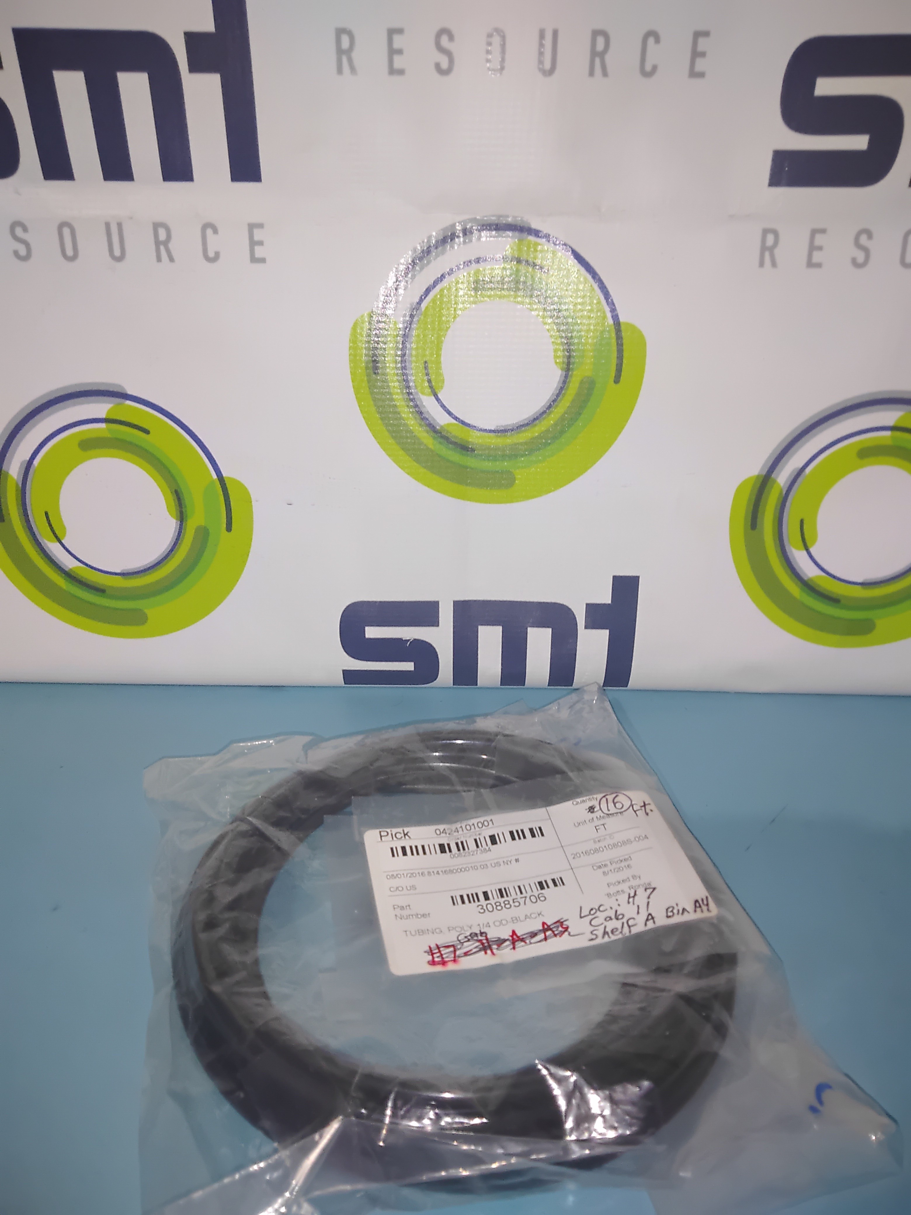 Used Tubing, Poly 1/4 OD-Black 16' 30885706