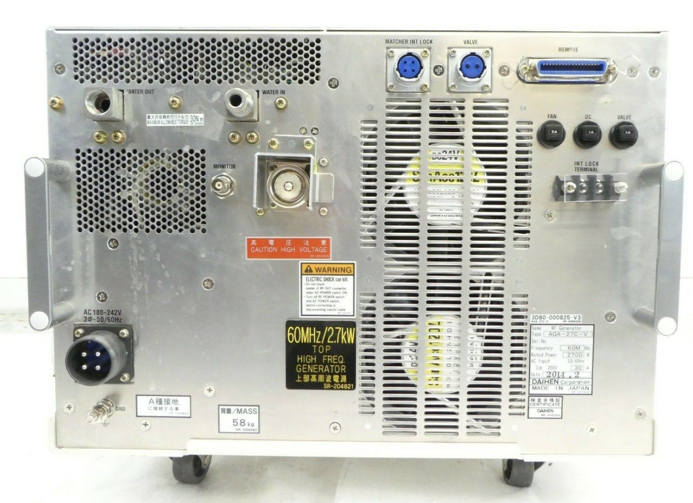 Used Daihen AGA-27C-V RF Generator TEL Tokyo Electron 3D80-000825-V3 Working Spare