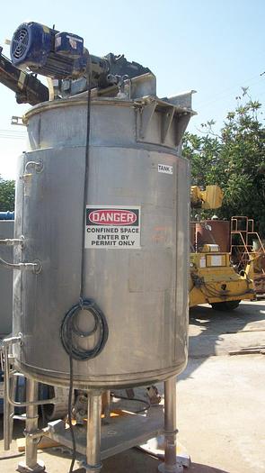 Used Tank, 441 Gallon, S/st, Jkt, Agit, 44" x 66", DB/FT, RAS #C741854