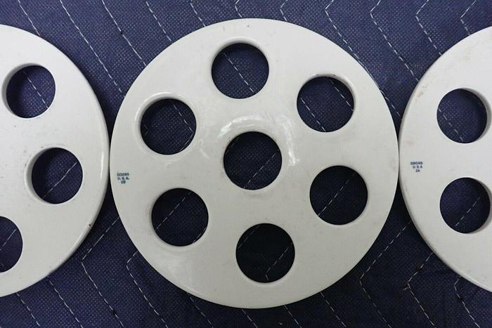 Used Lot of 3 Coors 6" Vacuum Desiccator Ceramic Porcelain Plates with Feet