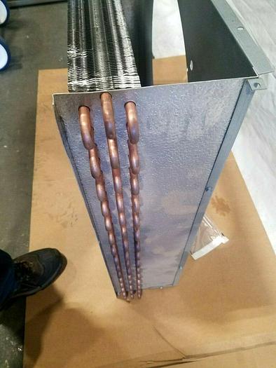 Used NEW Hot Water Reheat Duct Heater Heat Exchange with Duct Housing 24" High Output