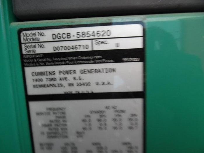 Used 2007 Cummins 60Kw generator