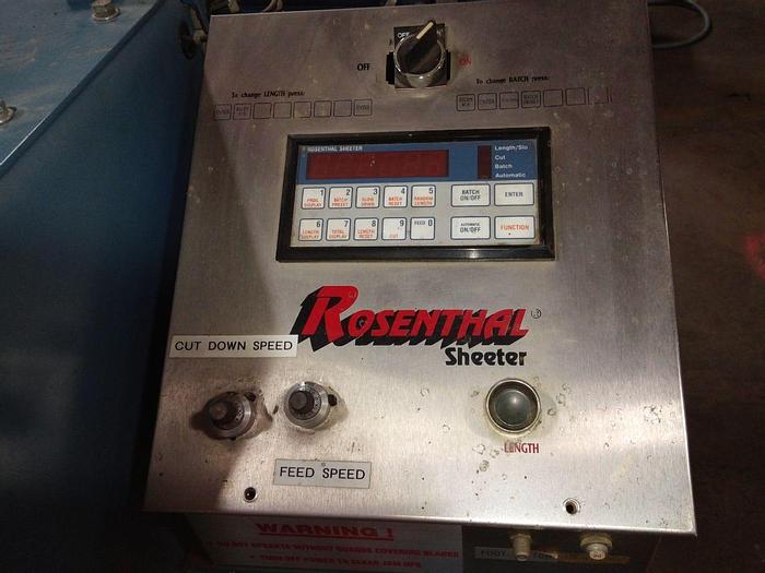 Used 84" ROSENTHAL SHEETER MODEL WA-S-7-HHUBSHTRAAAC24 (TWO AVAILABLE) MFG. 2000