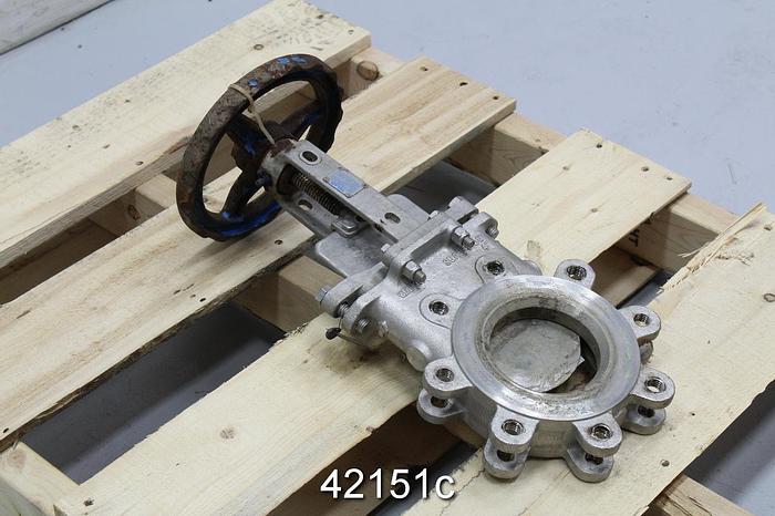 Used Velan Model B 4" Hand Operated Knife Gate Valve #42151