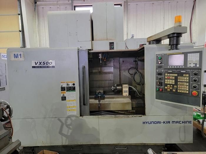 Used 2007 Hyundai Kia Model VX-500 Vertical Machining Center (4th Axis) Fanuc 0i-MC VX-500